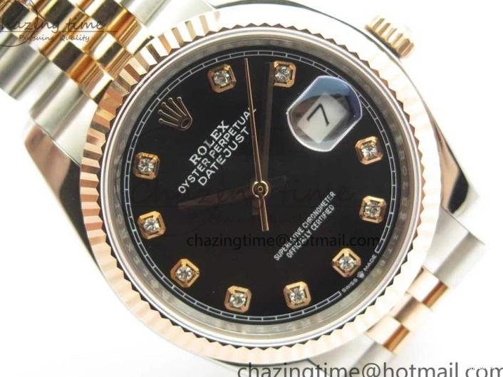 Black 904 36mm Jubilee Wrapped RG Bracelet 116231 GMF SS SS RG DateJust on Dial Diam A2836 Wrapped 0313